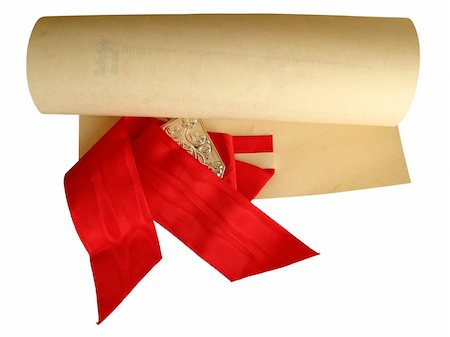 simsearch:400-09098178,k - University or College diploma with red ribbon on a over white background Stock Photo - Budget Royalty-Free & Subscription, Code: 400-03978341