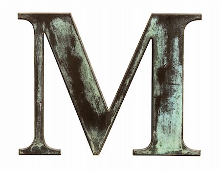 Metallic letter M isolated on white Stock Photo - Budget Royalty-Free & Subscription, Code: 400-03978485