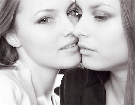 Girls kiss Stock Photo - Budget Royalty-Free & Subscription, Code: 400-03978569