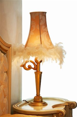 Lamp on a night little table at a bed Stock Photo - Budget Royalty-Free & Subscription, Code: 400-03978583