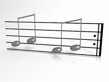 3d scene of the music notes. Stock Photo - Budget Royalty-Free & Subscription, Code: 400-03978636