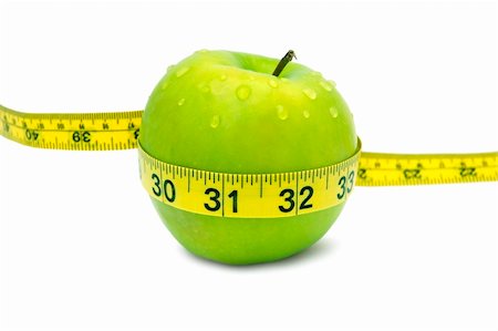 simsearch:400-04105649,k - Green apple with red measuring tape and water drops. Foto de stock - Super Valor sin royalties y Suscripción, Código: 400-03979072