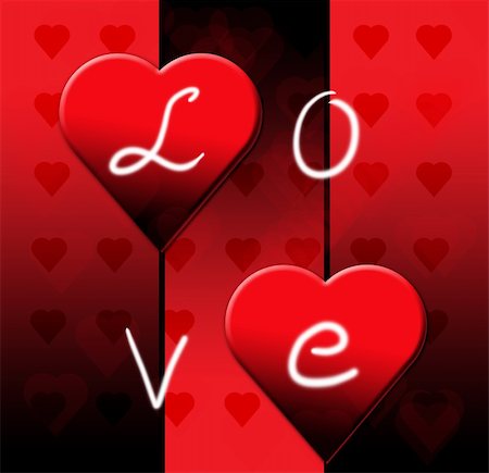 Valentines Day Postcard with Red and Black Hearts Stock Photo - Budget Royalty-Free & Subscription, Code: 400-03979115