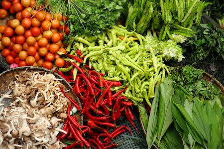 fresh vegetables at market in kota baru malaysia Photographie de stock - Aubaine LD & Abonnement, Code: 400-03979311