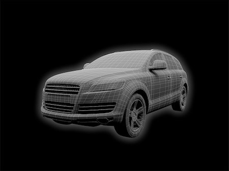 simsearch:400-05361582,k - wire car on a black background Stock Photo - Budget Royalty-Free & Subscription, Code: 400-03979645