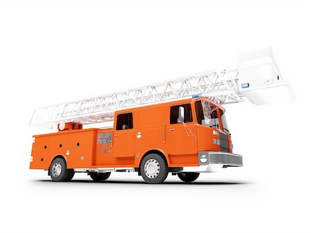 simsearch:400-05265745,k - firetruck on white background Foto de stock - Royalty-Free Super Valor e Assinatura, Número: 400-03979736