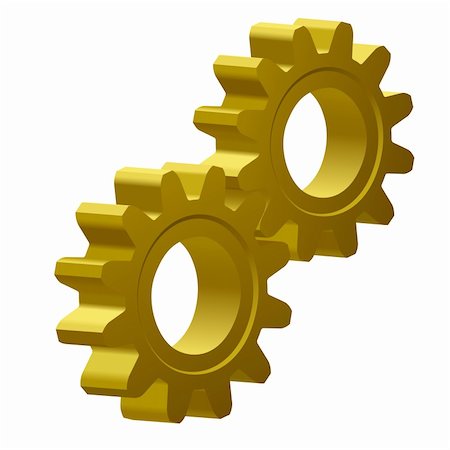 rouage - illustration of two gears; 3D view Photographie de stock - Aubaine LD & Abonnement, Code: 400-03970006