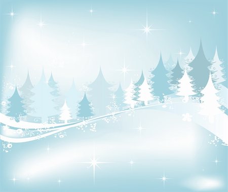 simsearch:400-03967911,k - winter landscape with fir tree forest; Christmas illustration Stock Photo - Budget Royalty-Free & Subscription, Code: 400-03970067