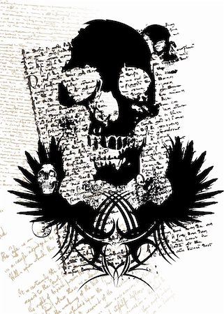 simsearch:400-03920996,k - gothic style illustration with a skull and old fashioned text Photographie de stock - Aubaine LD & Abonnement, Code: 400-03970560