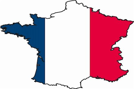 simsearch:400-03969085,k - Illustration Vector of a Map and Flag from France Photographie de stock - Aubaine LD & Abonnement, Code: 400-03970574