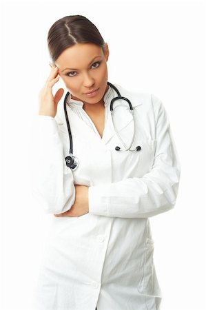 simsearch:400-04024679,k - 20-25 years old beautiful female doctor isolates on white Stockbilder - Microstock & Abonnement, Bildnummer: 400-03970607