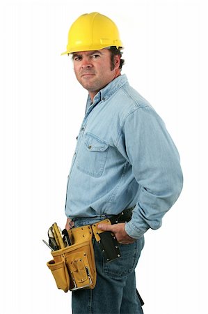 silhouette as carpenter - A handsome construction worker, side view. Stock Photo - Budget Royalty-Free & Subscription, Code: 400-03971152