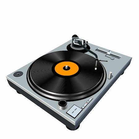 highly detailed illustration of a mixing turntable Stockbilder - Microstock & Abonnement, Bildnummer: 400-03971189