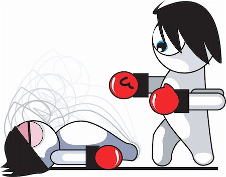 Two symbolic  fighters fighting in boxing ring. Stockbilder - Microstock & Abonnement, Bildnummer: 400-03971563