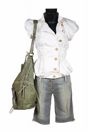 simsearch:400-04719576,k - Blouse, shorts and bag on a white background Photographie de stock - Aubaine LD & Abonnement, Code: 400-03971606