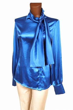 Blue silk blouse on a white background Stock Photo - Budget Royalty-Free & Subscription, Code: 400-03971612
