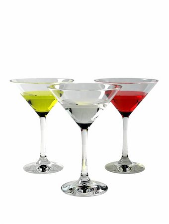 simsearch:824-07586083,k - Martini glasses with clipping path isolated on white background Photographie de stock - Aubaine LD & Abonnement, Code: 400-03971747