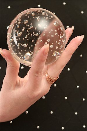 Sphere of the fortuneteller on a black background Stockbilder - Microstock & Abonnement, Bildnummer: 400-03971946