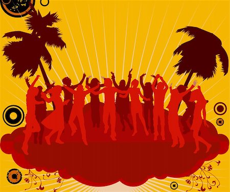 simsearch:400-04291488,k - party, silhouette people dancing on  the party island Stock Photo - Budget Royalty-Free & Subscription, Code: 400-03972017