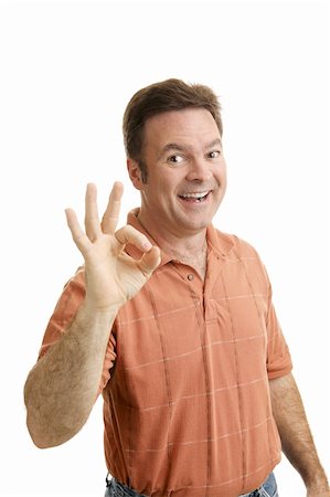 simsearch:400-03952911,k - Average guy giving the a-okay sign with his fingers.  Isolated on white. Stock Photo - Budget Royalty-Free & Subscription, Code: 400-03972280