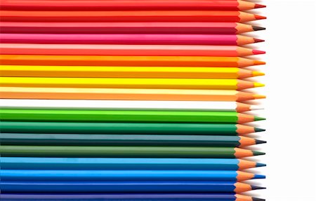 colors pencils on white background Photographie de stock - Aubaine LD & Abonnement, Code: 400-03972787