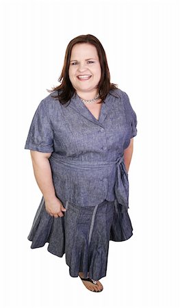 dress for fat women - Pretty plus sized businesswoman.  Full body isolated on white. Stock Photo - Budget Royalty-Free & Subscription, Code: 400-03973127