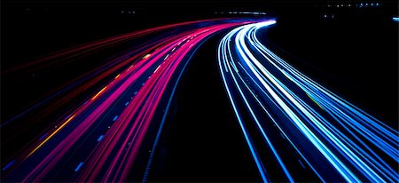 motorway light trails Photographie de stock - Aubaine LD & Abonnement, Code: 400-03973227