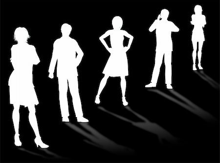 simsearch:400-04017214,k - Business people silhouettes in different poses and attitudes Stockbilder - Microstock & Abonnement, Bildnummer: 400-03973242