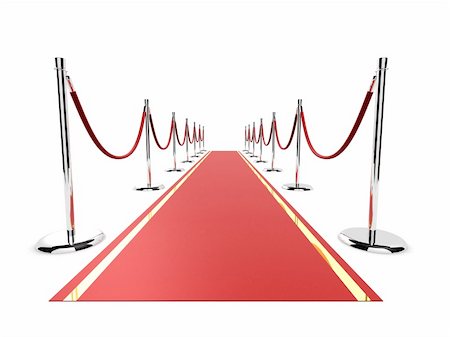 3d rendered illustration of a red carpet with barriers Stock Photo - Budget Royalty-Free & Subscription, Code: 400-03973306