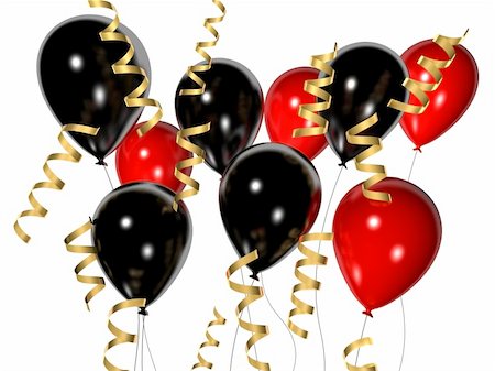 simsearch:400-03990582,k - 3d rendered illustration of red and black balloons and ribbons Fotografie stock - Microstock e Abbonamento, Codice: 400-03973374
