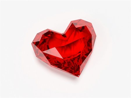 ruby stone - 3d rendered illustration of a red brilliant heart Stock Photo - Budget Royalty-Free & Subscription, Code: 400-03973378