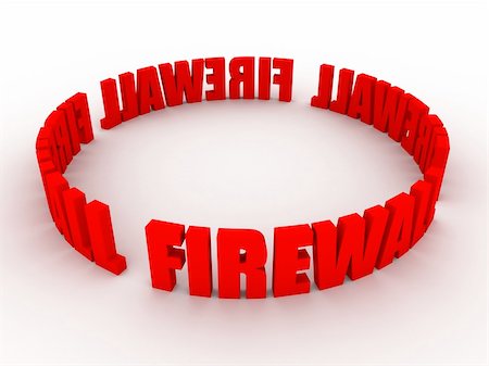 3d rendered illustration of the red word firewall Stock Photo - Budget Royalty-Free & Subscription, Code: 400-03973459