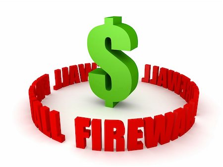 simsearch:400-07748651,k - 3d rendered illustration of a green dollar and a the red word firewall Photographie de stock - Aubaine LD & Abonnement, Code: 400-03973460