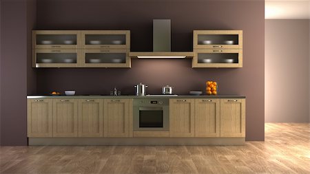 simsearch:400-05132663,k - classic style kitchen interior 3d rendering Stock Photo - Budget Royalty-Free & Subscription, Code: 400-03973734