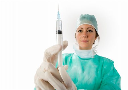 simsearch:400-04699159,k - a young nurse in operation dress with a syringe full of blood Stock Photo - Budget Royalty-Free & Subscription, Code: 400-03984222