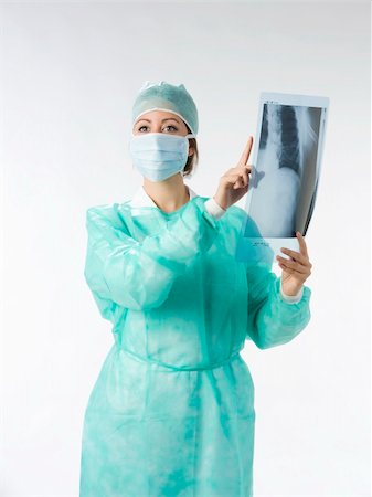 simsearch:400-08294547,k - nurse in operation dress taking poses Stockbilder - Microstock & Abonnement, Bildnummer: 400-03984255