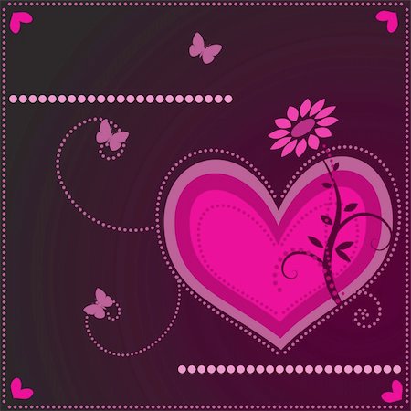 simsearch:400-06326335,k - Vector - Heart shaped symbol with floral and nature background. Concept: Romance Foto de stock - Super Valor sin royalties y Suscripción, Código: 400-03984374
