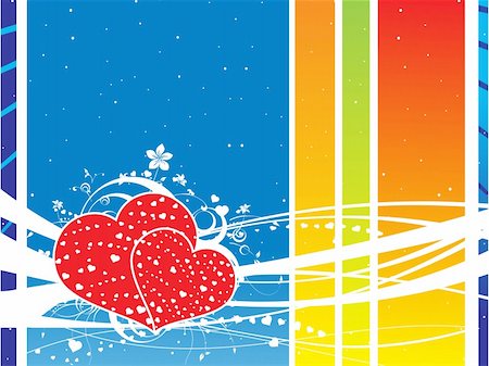 simsearch:400-03985974,k - vector illustration of beautiful elements heart with floral on abstract background Stockbilder - Microstock & Abonnement, Bildnummer: 400-03984922