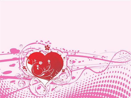 simsearch:400-03993545,k - vector illustration of beautiful elements heart with floral on abstract background Photographie de stock - Aubaine LD & Abonnement, Code: 400-03985004