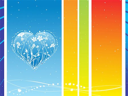 simsearch:400-03985974,k - vector illustration of beautiful elements heart with floral on abstract background Stockbilder - Microstock & Abonnement, Bildnummer: 400-03985028