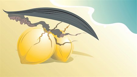 simsearch:400-04524035,k - Illustration of two yellow coconuts Foto de stock - Super Valor sin royalties y Suscripción, Código: 400-03985584
