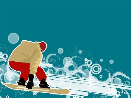 simsearch:400-04431636,k - Snowboarder jumping in winter (background, logo, wallpaper, prospect) Stockbilder - Microstock & Abonnement, Bildnummer: 400-03985664
