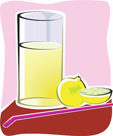simsearch:400-04524035,k - Illustration of lemon and lemon juice in a glass Foto de stock - Super Valor sin royalties y Suscripción, Código: 400-03985730