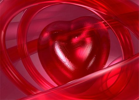 Abstraction with heart, 3D render Stock Photo - Budget Royalty-Free & Subscription, Code: 400-03986018