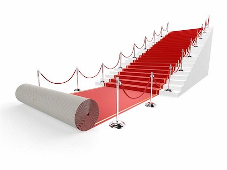 3d rendered illustration of a red carpet with barriers Stock Photo - Budget Royalty-Free & Subscription, Code: 400-03986351