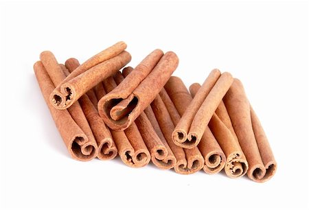 pastry bar - Multiple cinnamon sticks isolated on white background Stock Photo - Budget Royalty-Free & Subscription, Code: 400-03986804