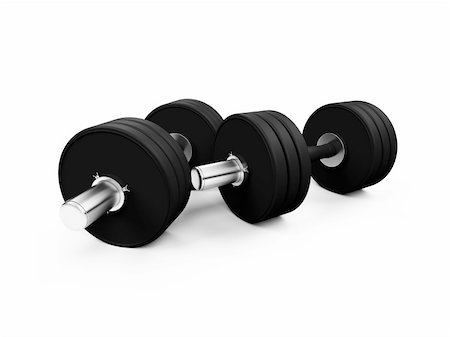 isolated dumbbells on white background Stock Photo - Budget Royalty-Free & Subscription, Code: 400-03987260