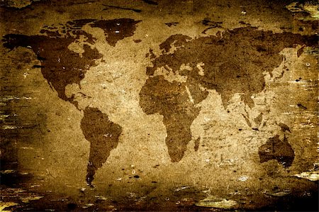 simsearch:400-04499175,k - Background made with old textured paper with a world map  - Map traced from the Nasa Website (http://earthobservatory.nasa.gov) Stock Photo - Budget Royalty-Free & Subscription, Code: 400-03987718