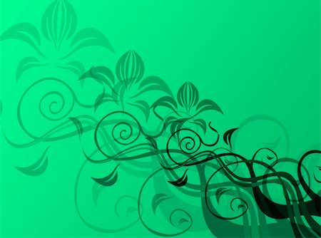 simsearch:400-04785692,k - Floral decoration in green for a colorful background Fotografie stock - Microstock e Abbonamento, Codice: 400-03987795