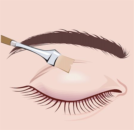 Illustration of Make-Up Brush and a lady’s eye Stock Photo - Budget Royalty-Free & Subscription, Code: 400-03987941